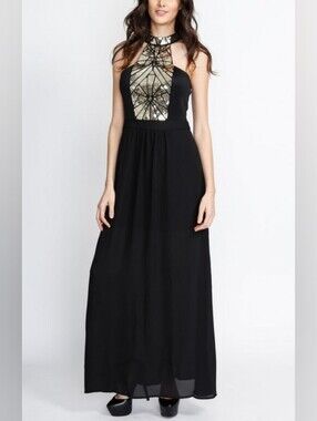 NWT Marineblu Sequin Halter Dress Sz S/M